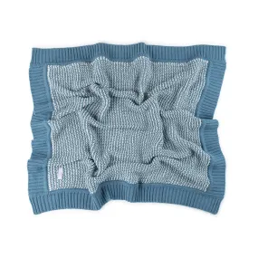 Chunky Knit Blanket Tweed - Blue