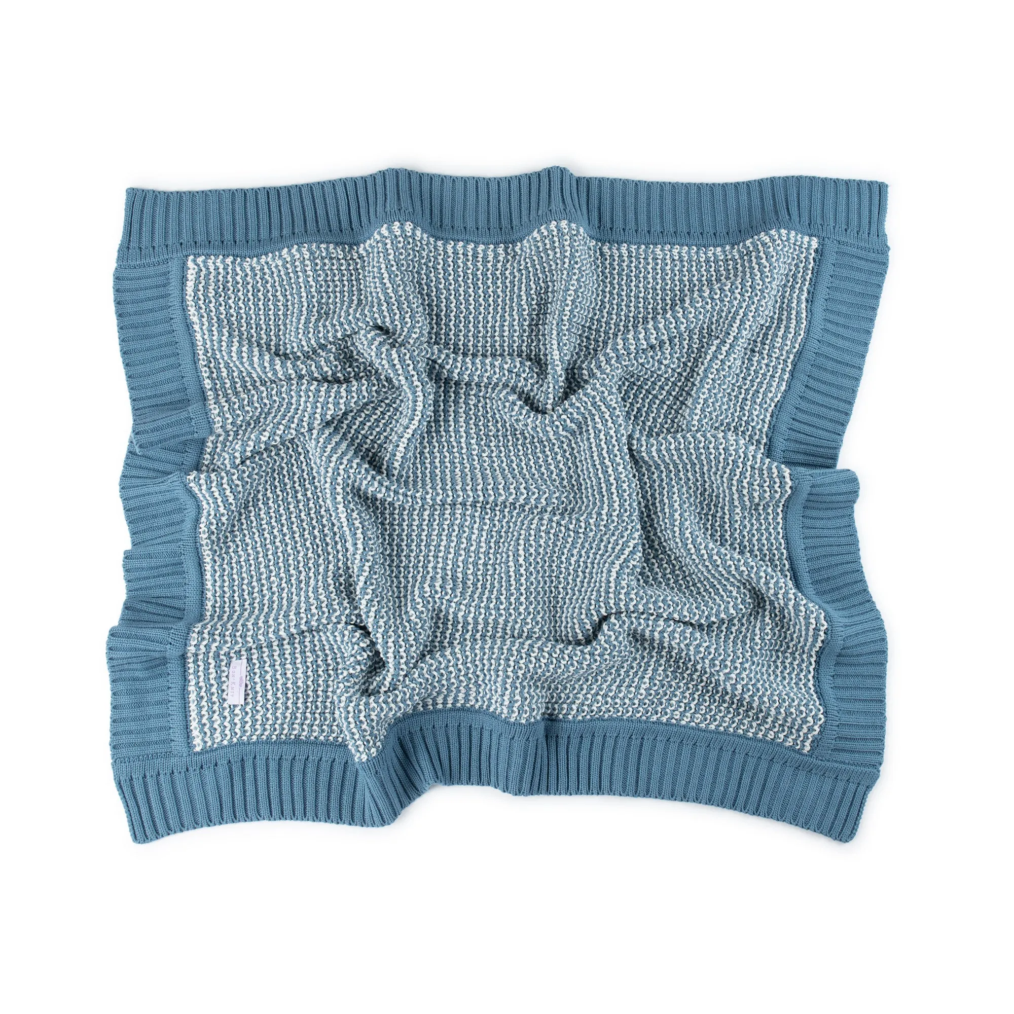 Chunky Knit Blanket Tweed - Blue