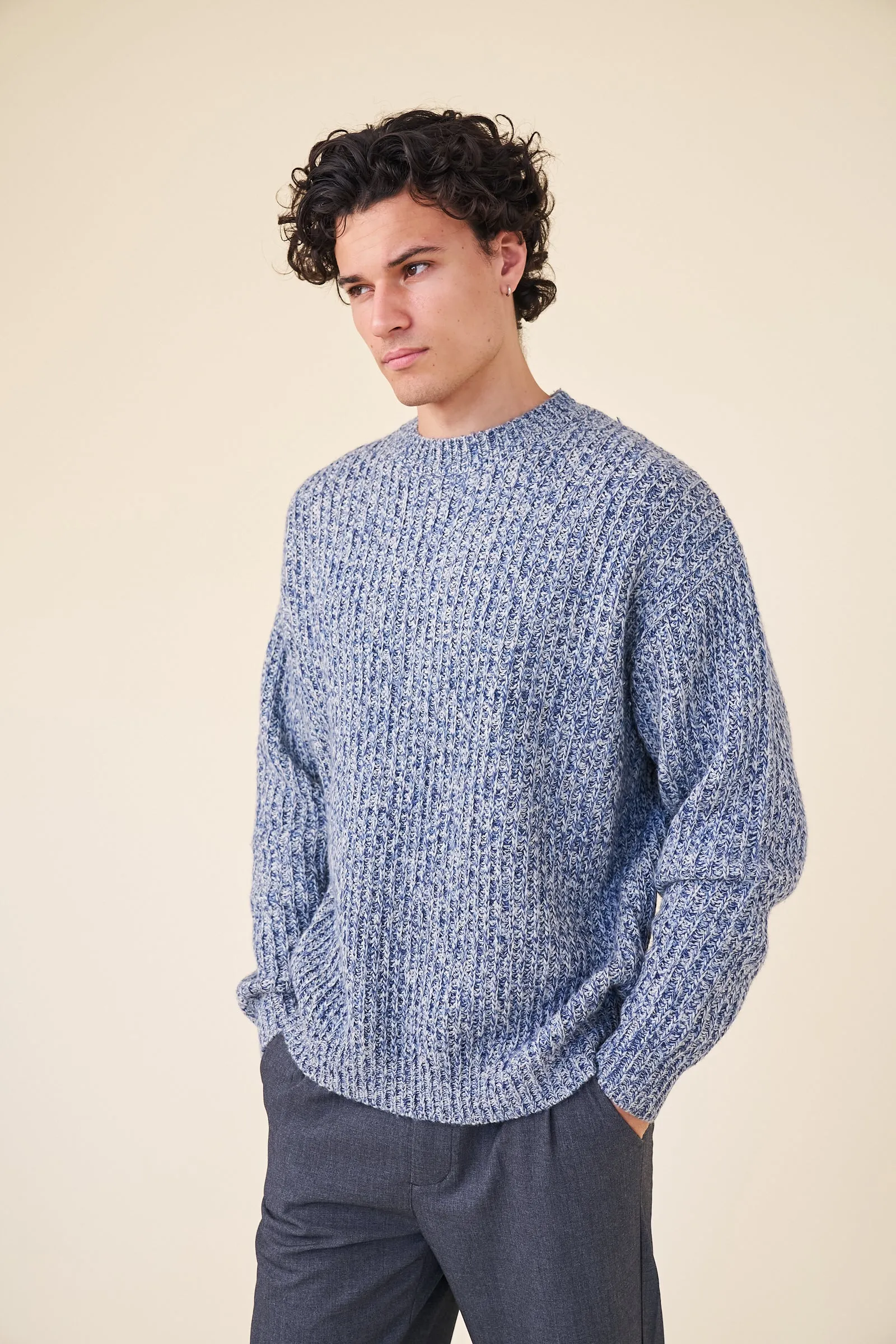 CHUNKY TWIST HEAVY KNIT - PEBBLE