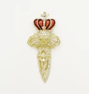 Crown and Cross Brooch