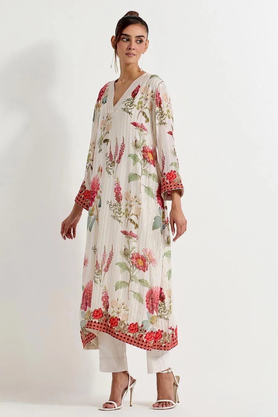 Daisy Printed Lurex Georgette Kurta & Pant Set