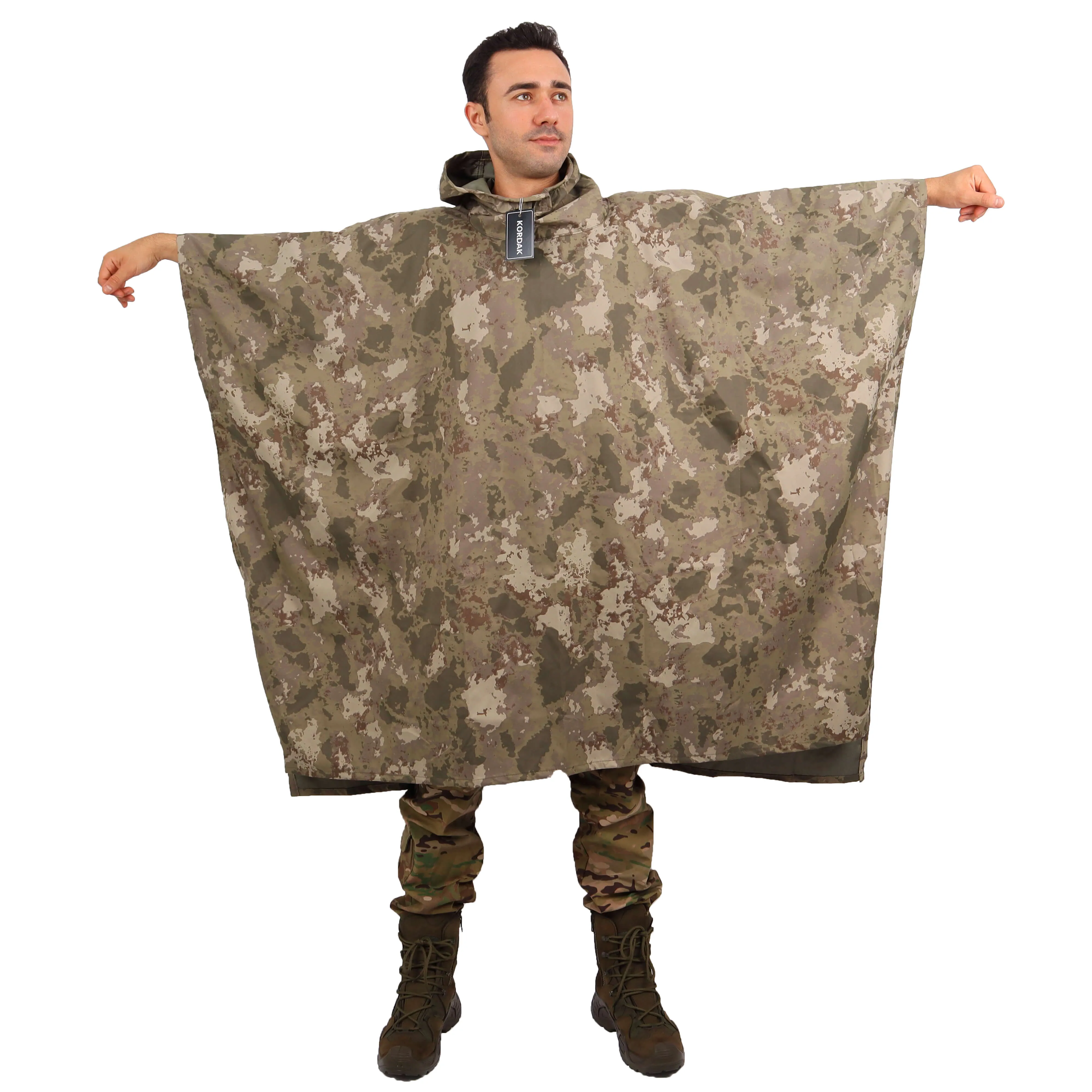 Deserton Camouflage Waterproof Poncho Raincoat