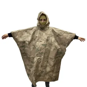 Deserton Camouflage Waterproof Poncho Raincoat