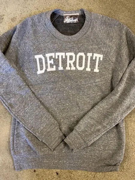 Detroit Collegiate Arch Pullover /  White   Heather Gray / Unisex