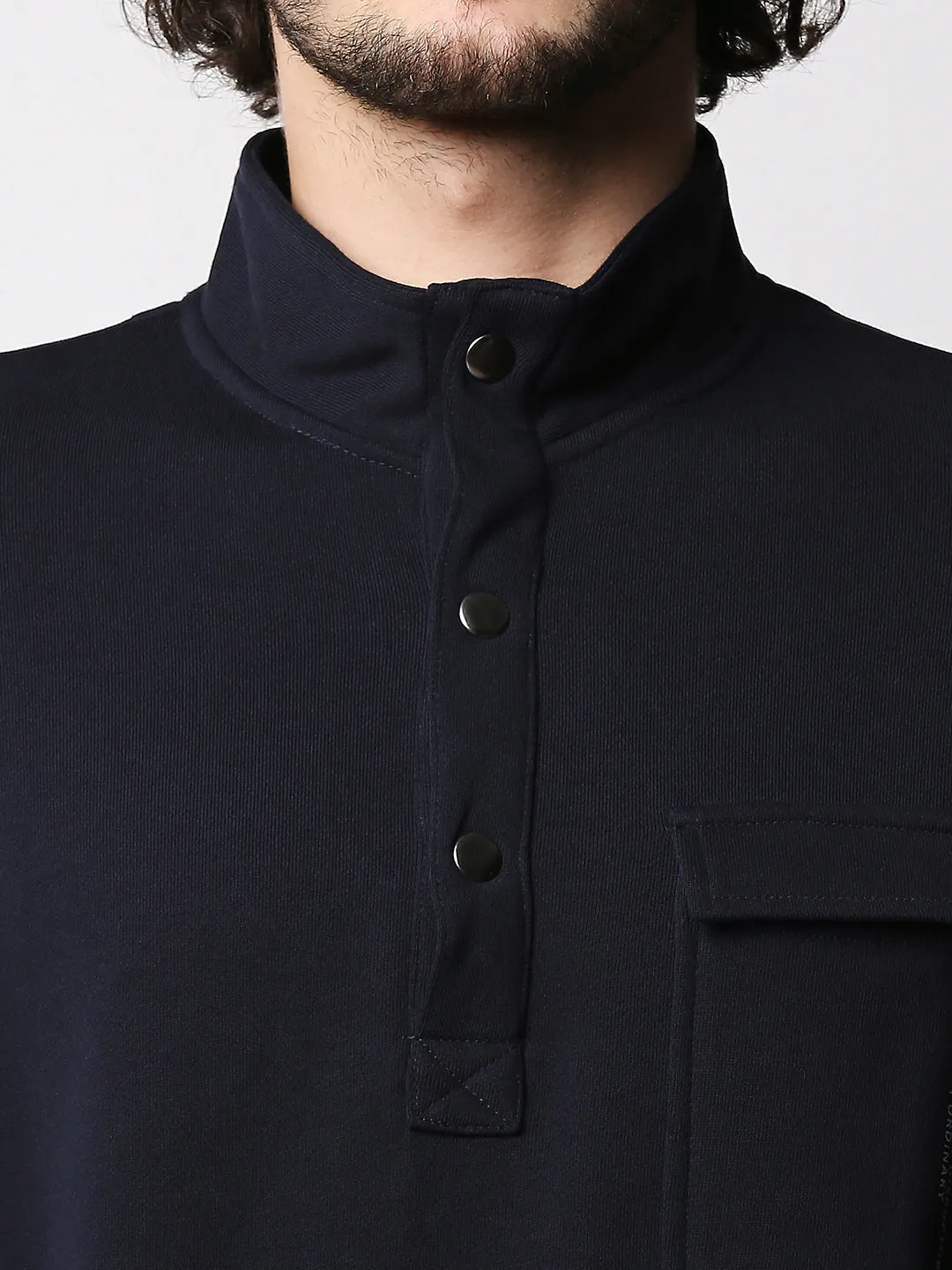 Disrupt Mens Navy Classic Button Pullover