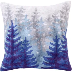 DIY Collection D'Art Winter Forest Christmas Chunky Needlepoint Pillow Top Kit