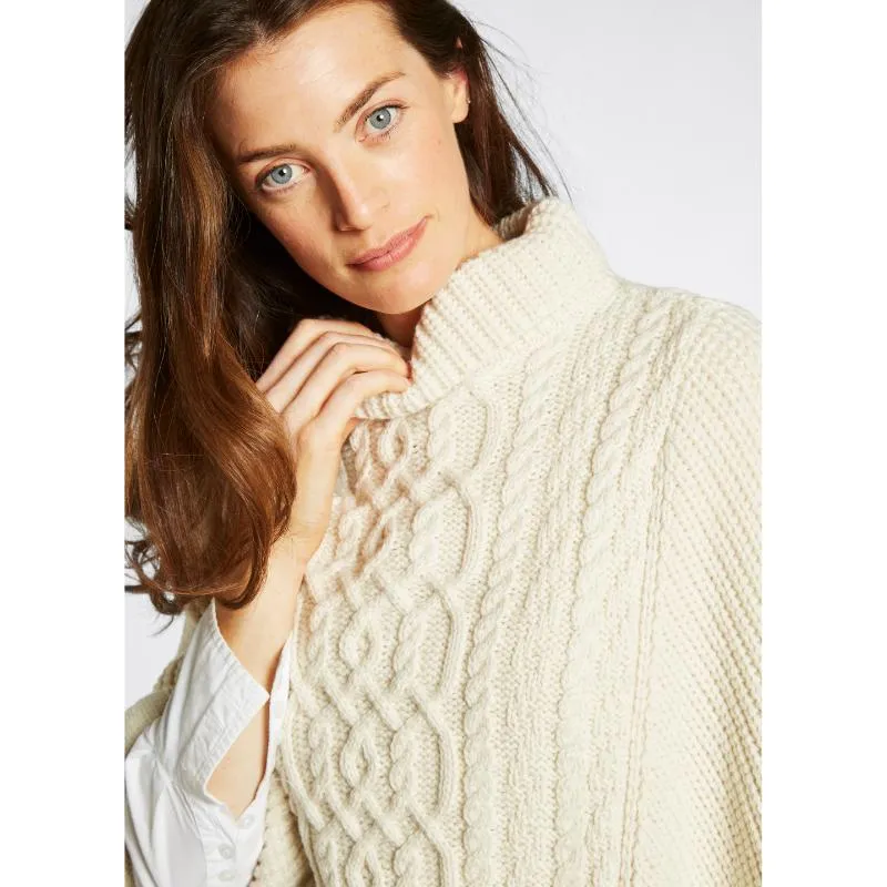 Dubarry Kilronan Ladies Merino Knit Poncho - Cream