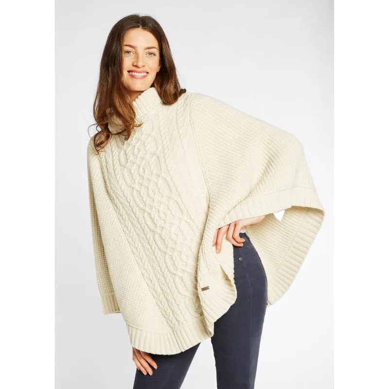 Dubarry Kilronan Ladies Merino Knit Poncho - Cream