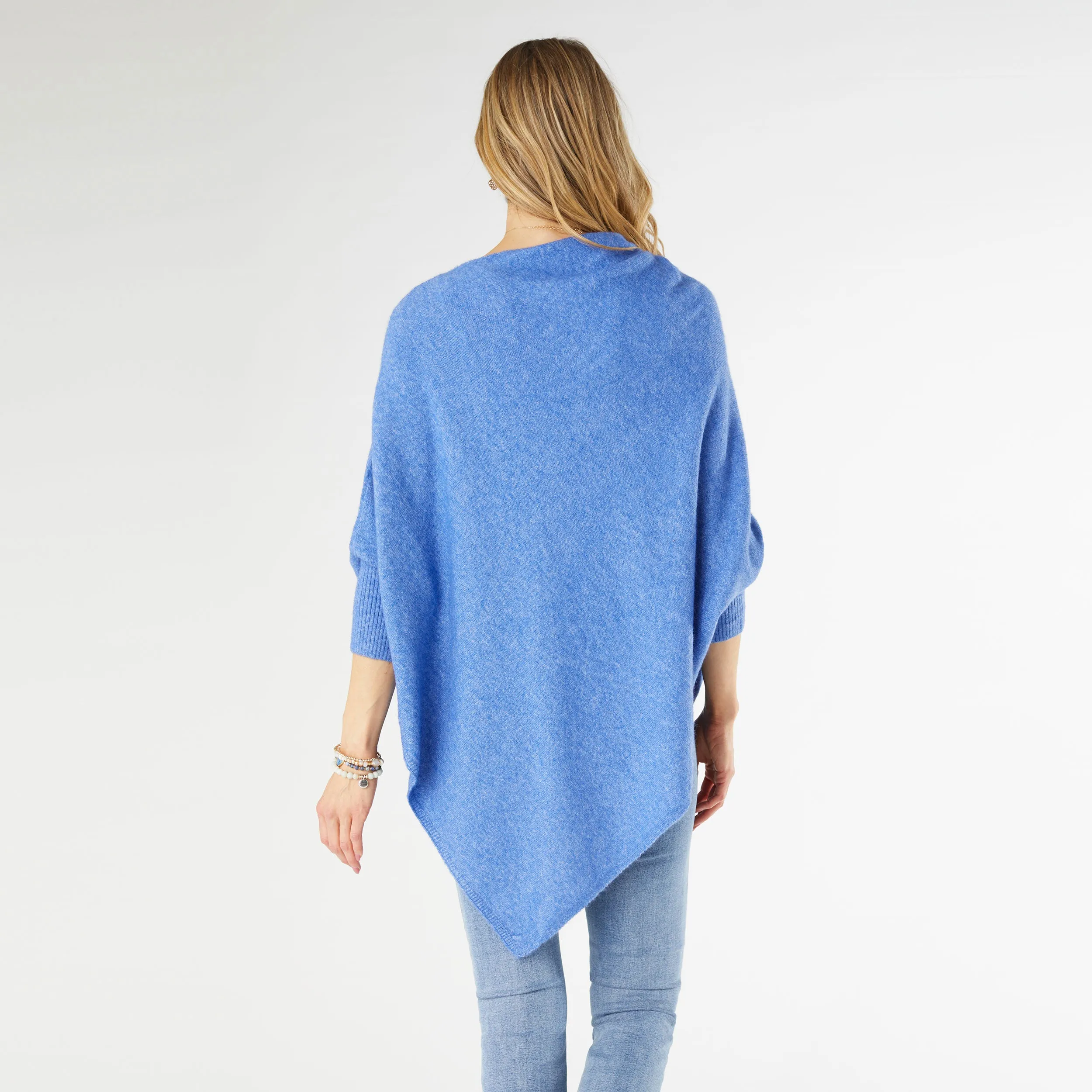 Dylan Sweater Poncho - Cobalt