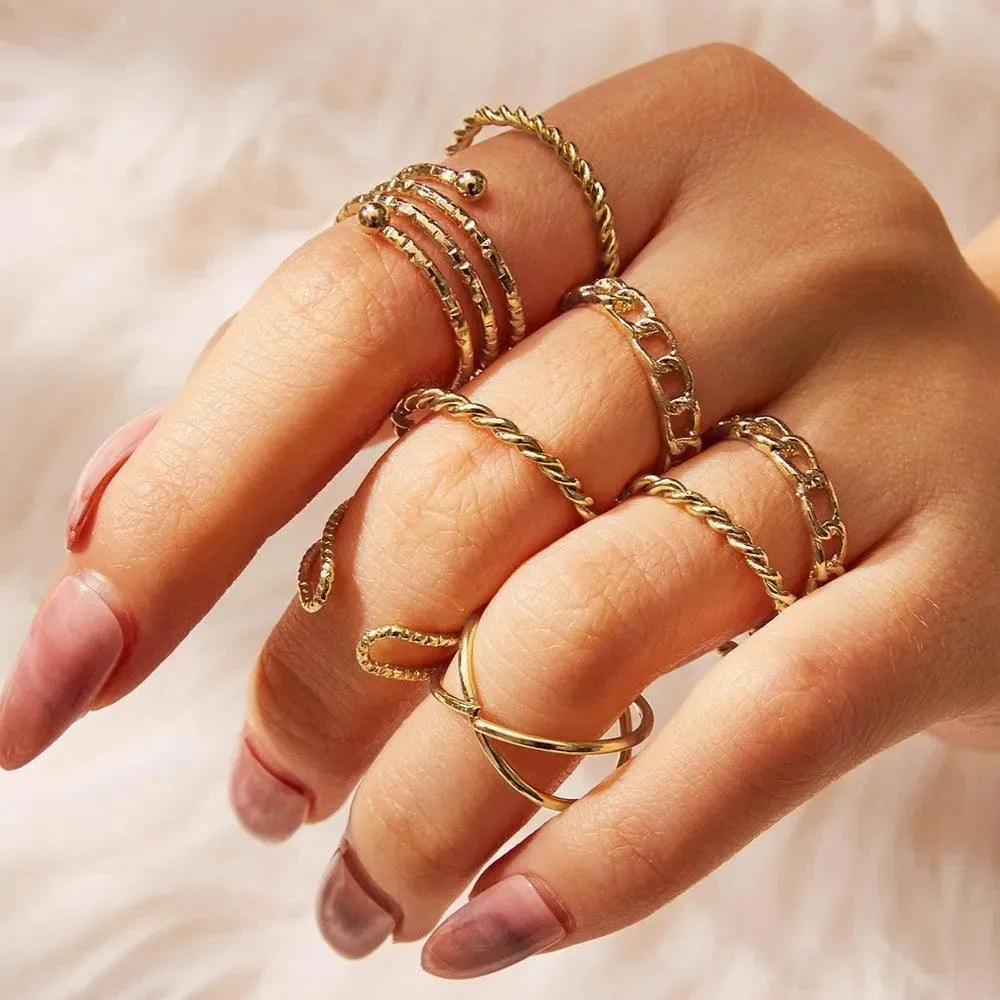 Edgy Geometric Rings: Trendy Punk & Hip-Hop Jewelry Collection