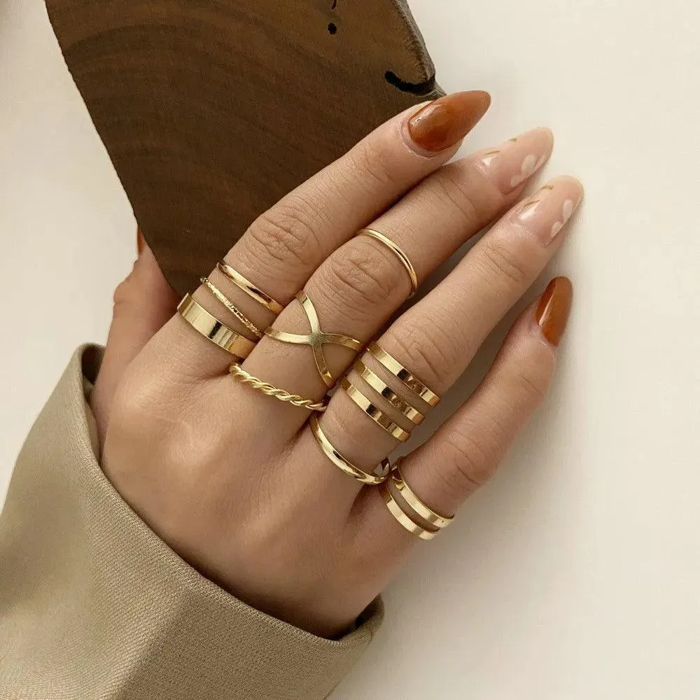 Edgy Geometric Rings: Trendy Punk & Hip-Hop Jewelry Collection