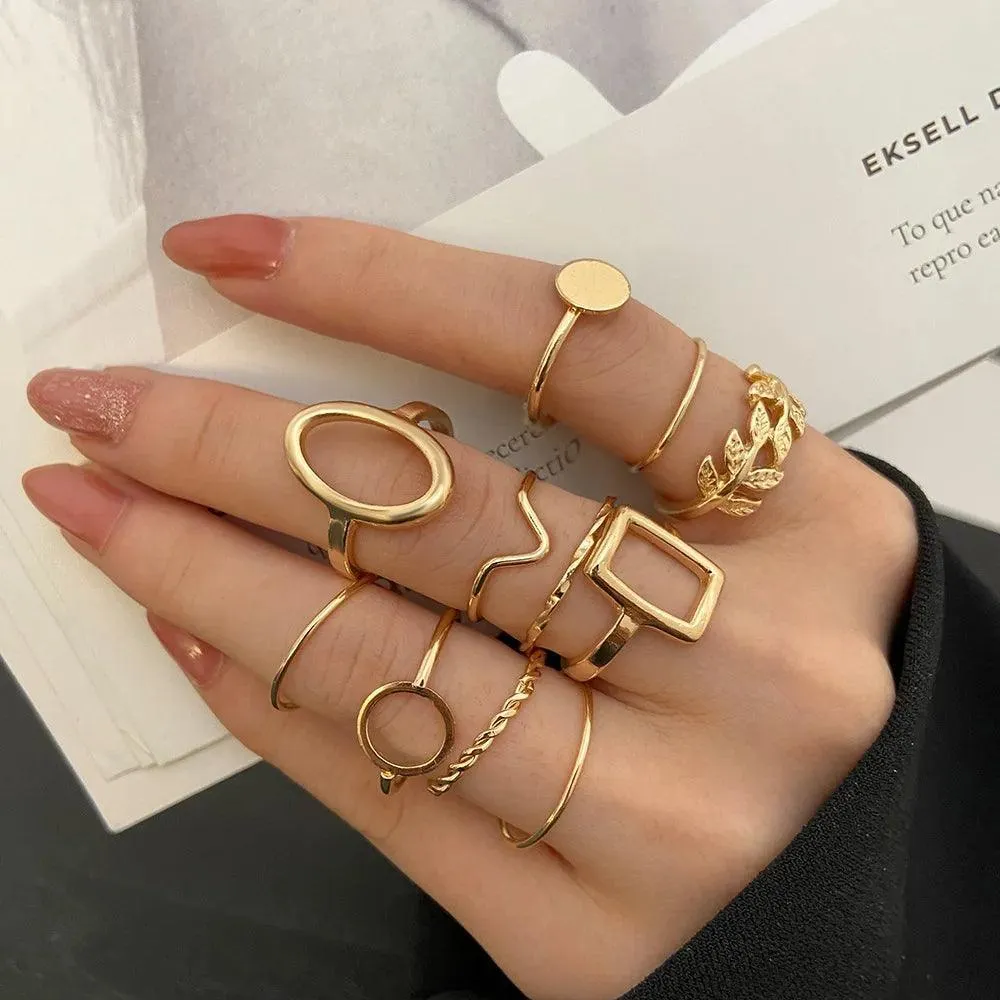 Edgy Geometric Rings: Trendy Punk & Hip-Hop Jewelry Collection