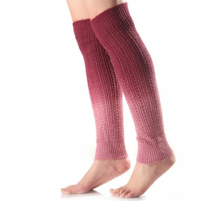 Elegant Cashmere Gradient Knit Leg Warmers for Winter Fashion