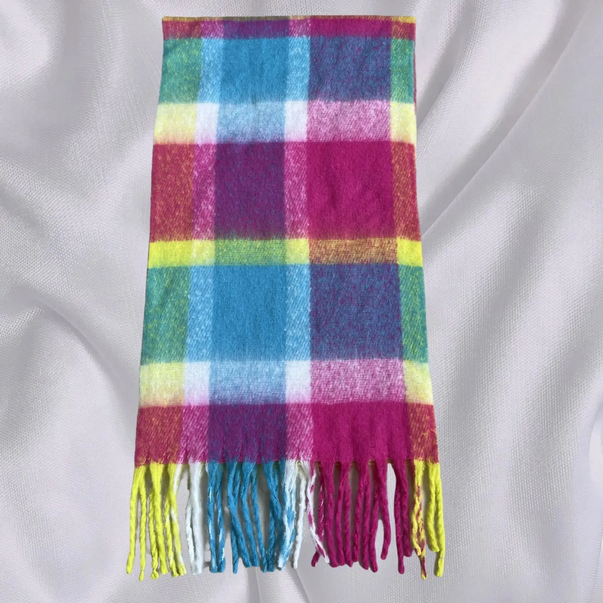 Elegant Minimalist Imitation Cashmere Scarf with Tassel