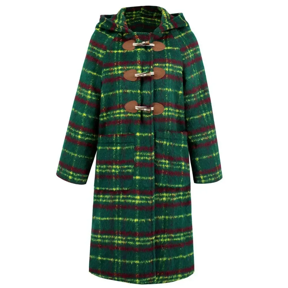 Elevate Your Wardrobe with the Elegant Plaid Hooded Coat in Luxury Fashion