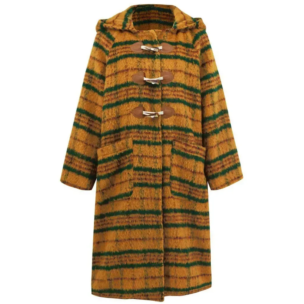 Elevate Your Wardrobe with the Elegant Plaid Hooded Coat in Luxury Fashion