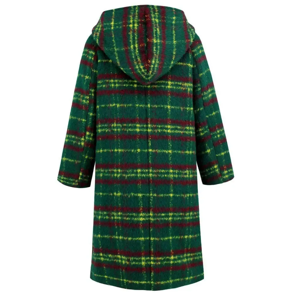 Elevate Your Wardrobe with the Elegant Plaid Hooded Coat in Luxury Fashion