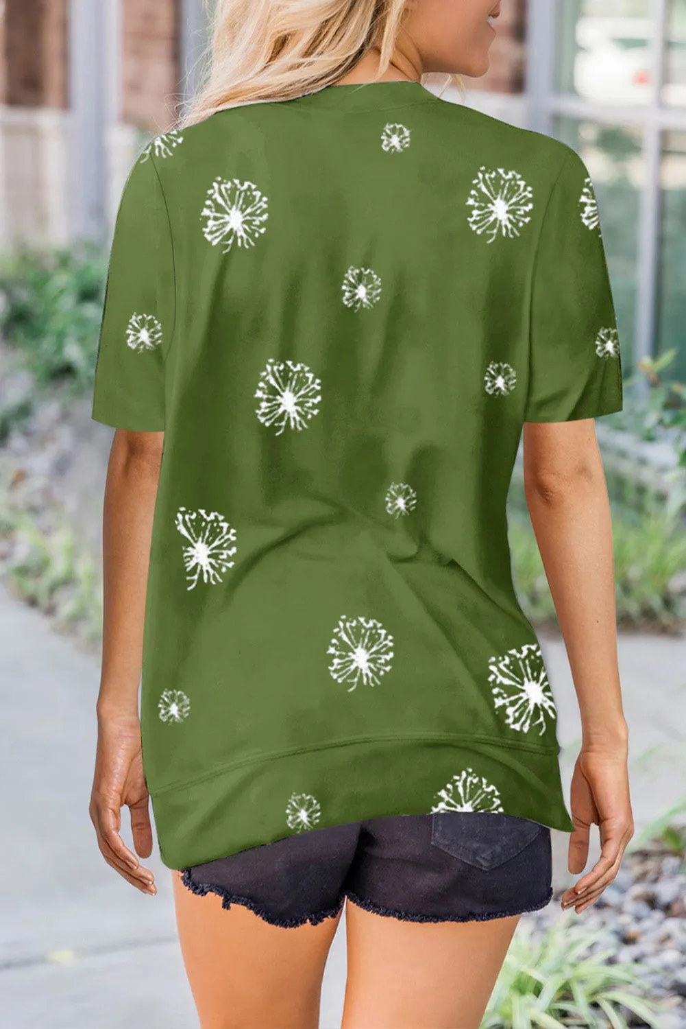 Emerald Green Star Print T Shirt