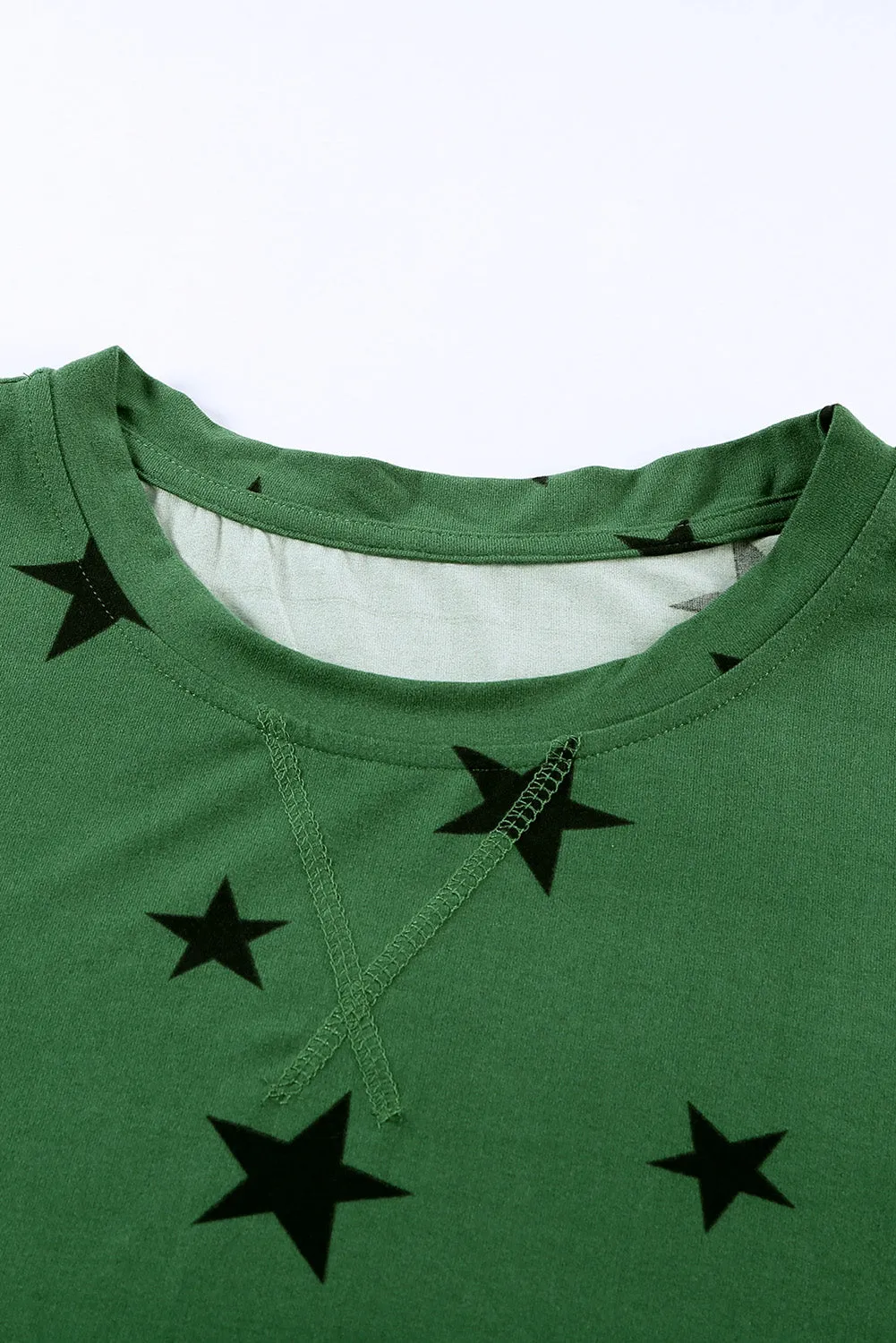 Emerald Green Star Print T Shirt