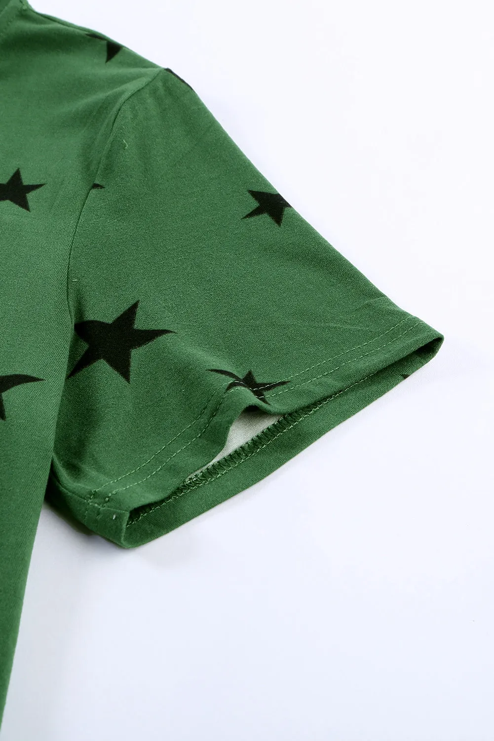 Emerald Green Star Print T Shirt