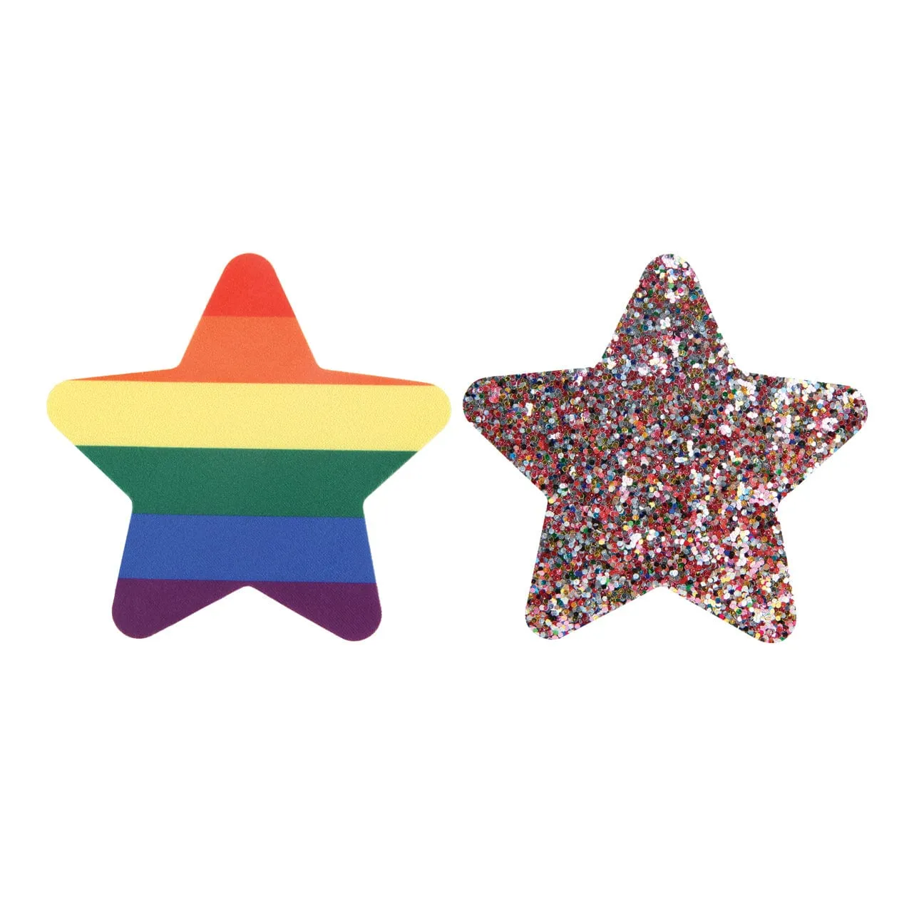 Eye Candy - Peekaboos Pride Rainbow Glitter Stars Pasties Nipple Covers Pack of 2 (Rainbow)