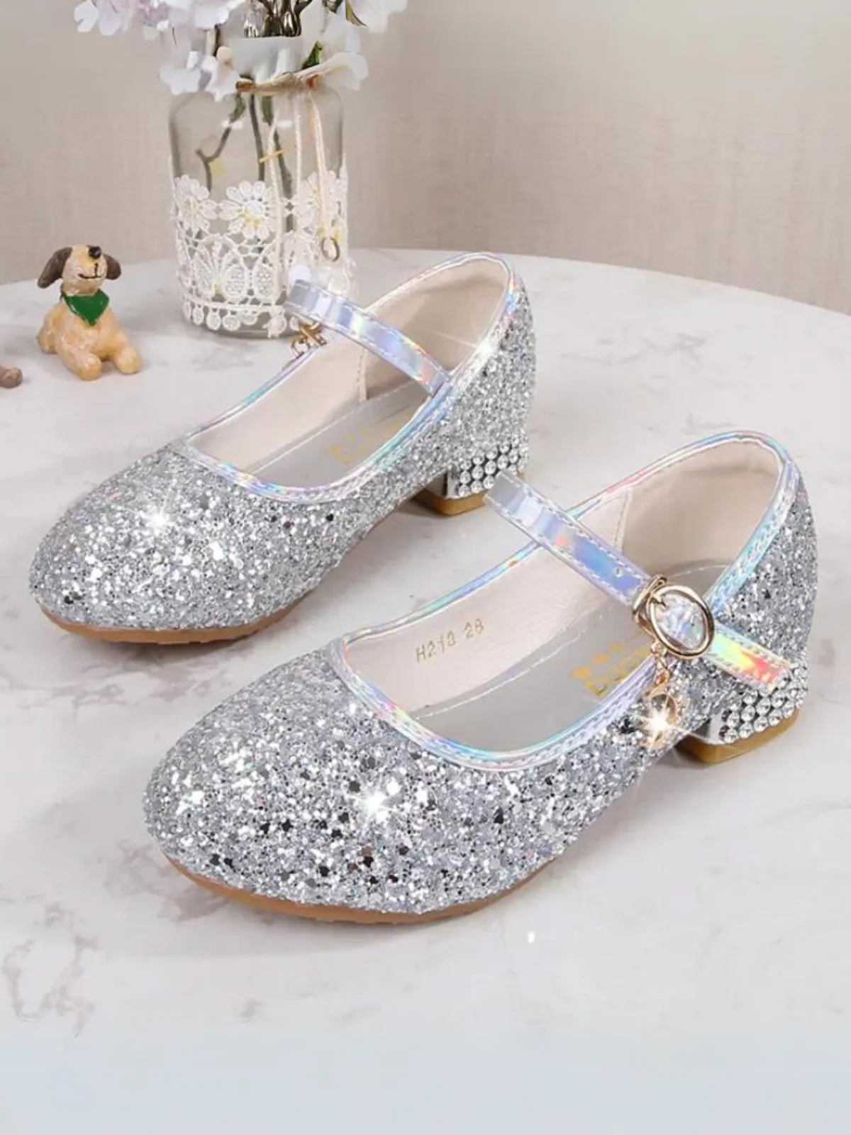 Fairytale Footwear Sequin Mary Jane Heels By Liv and Mia