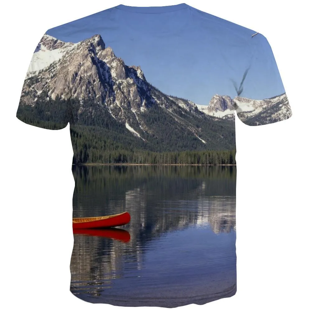 fishing T-shirt Men fish Tshirt Printed lake Tshirts Novelty Short Sleeve