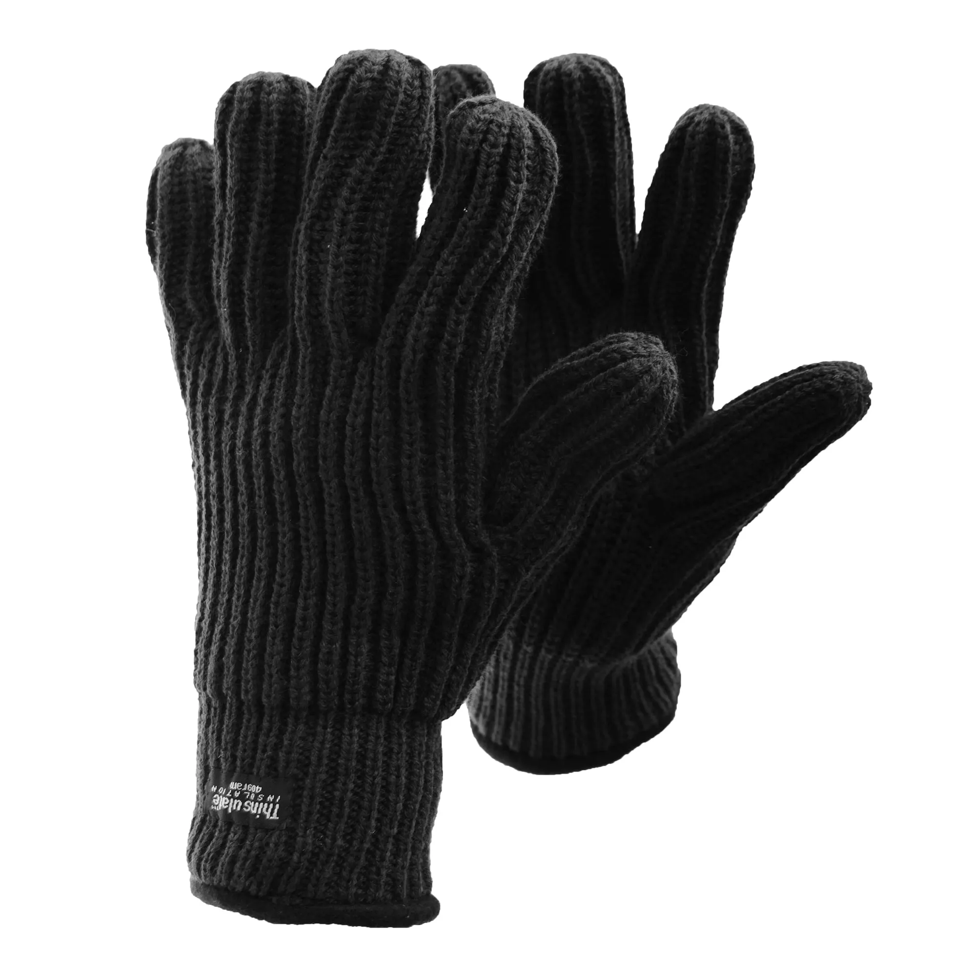 FLOSO Mens Ribbed Chunky Thinsulate Winter Thermal Gloves (3M 40g)