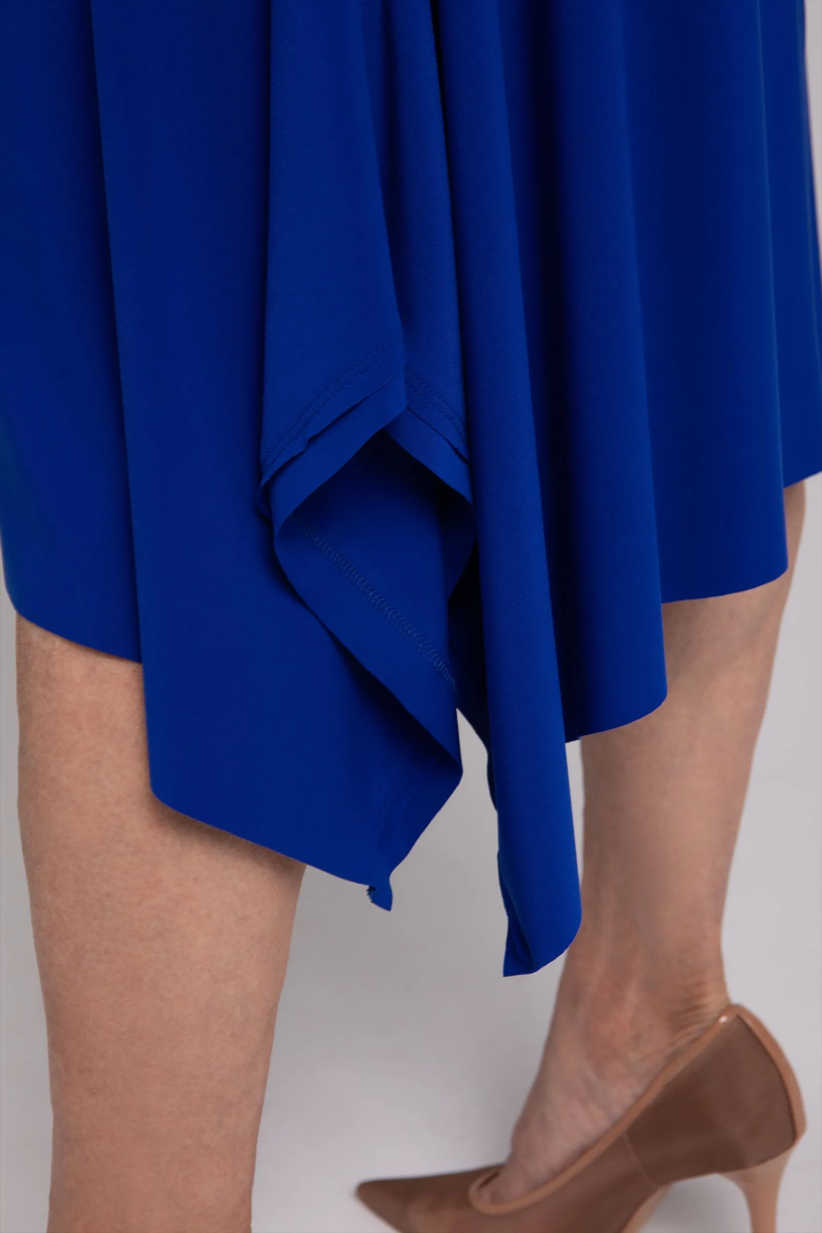 Flounce Funnel Neck Dress | Lapis