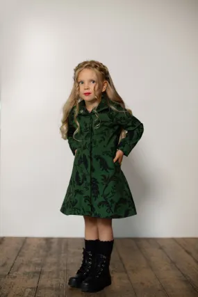 Forest Green Coat for Girls | 'Forest Flower'