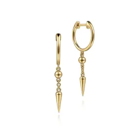 Gabriel & Co. 14K Yellow Gold Bujukan Huggie Drop Spike Earrings