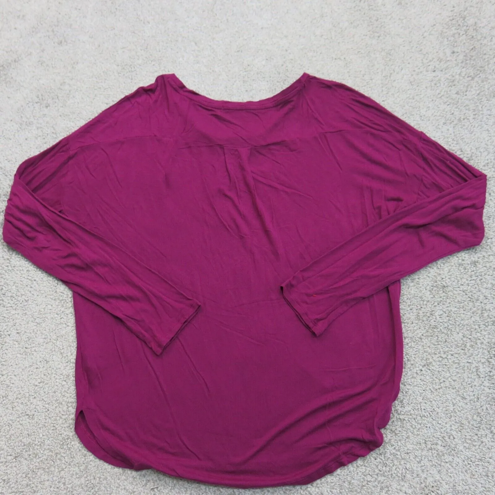 GAP Womens Casual Round Neck T Shirt Round Hem Long Sleeves Hot Pink Size S