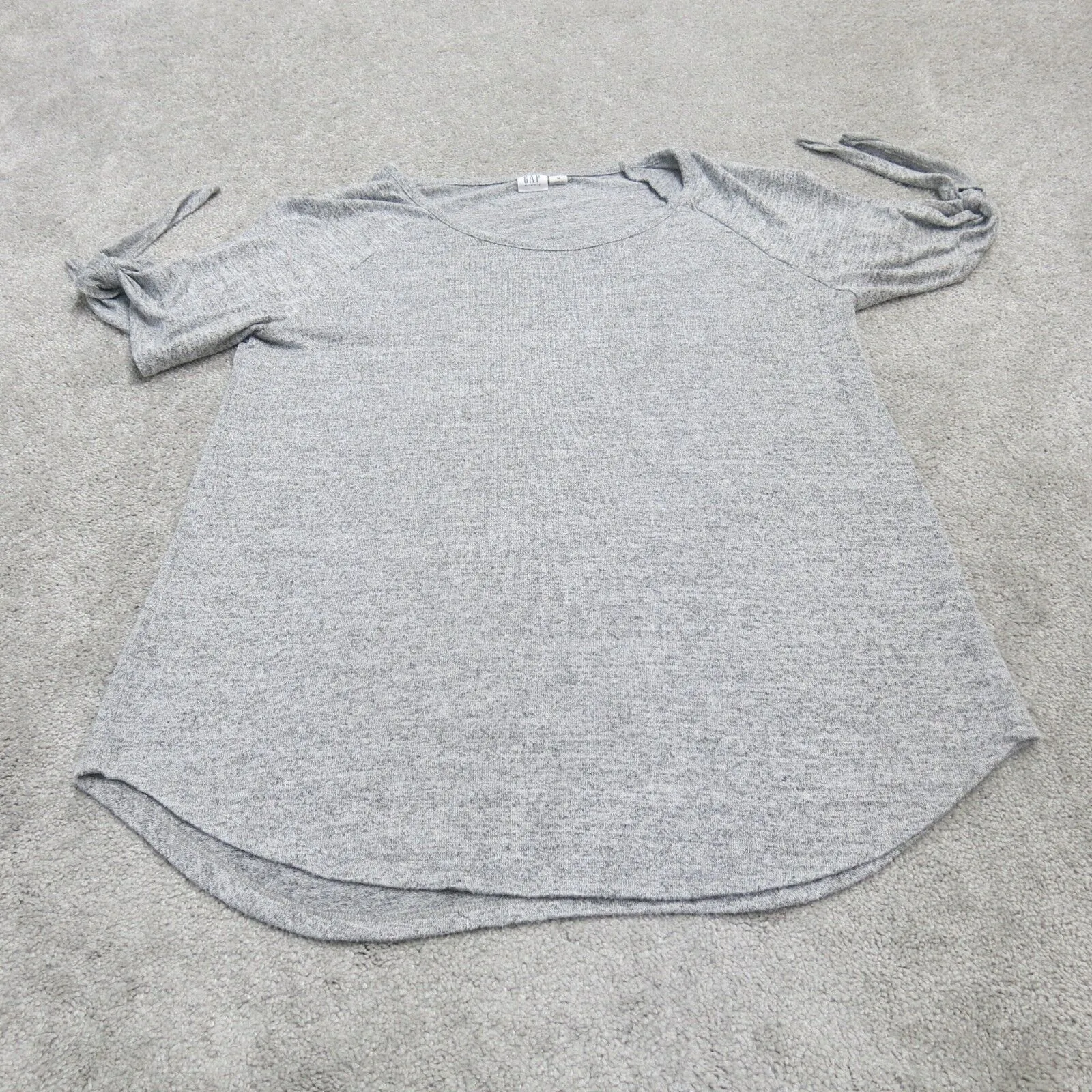 Gap Womens T Shirt Top Cold Shoulder Sleeve Round Neck Heather Gray Size Medium