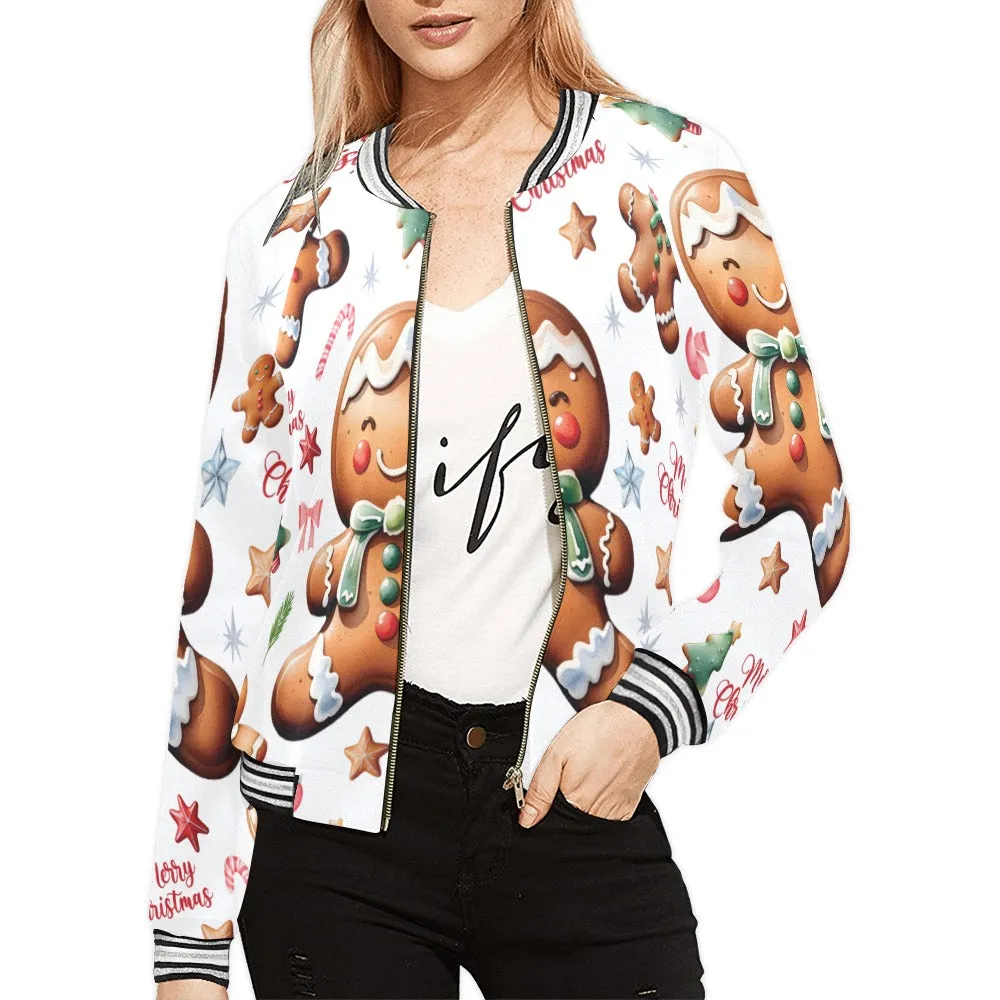 Gingerbread Men awd316 Bomber Jacket for Women