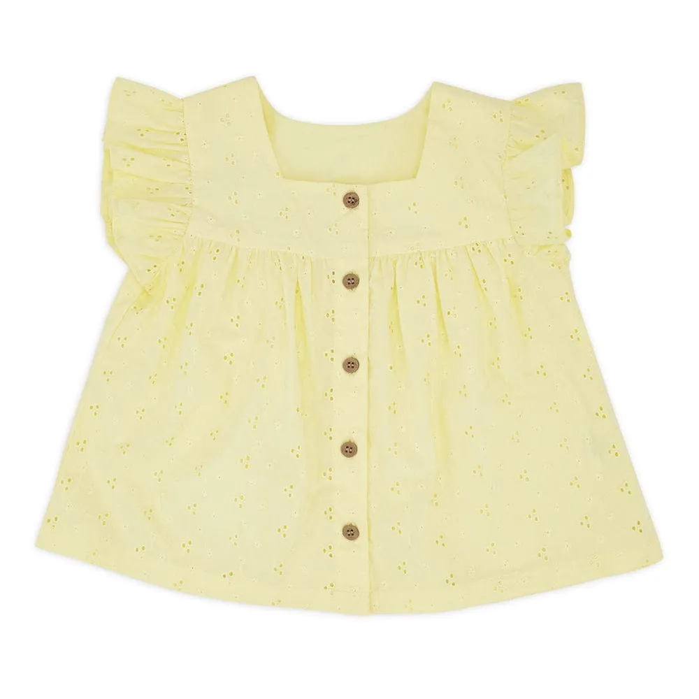 Girl Top with Bottom, Yellow 6-24 Months