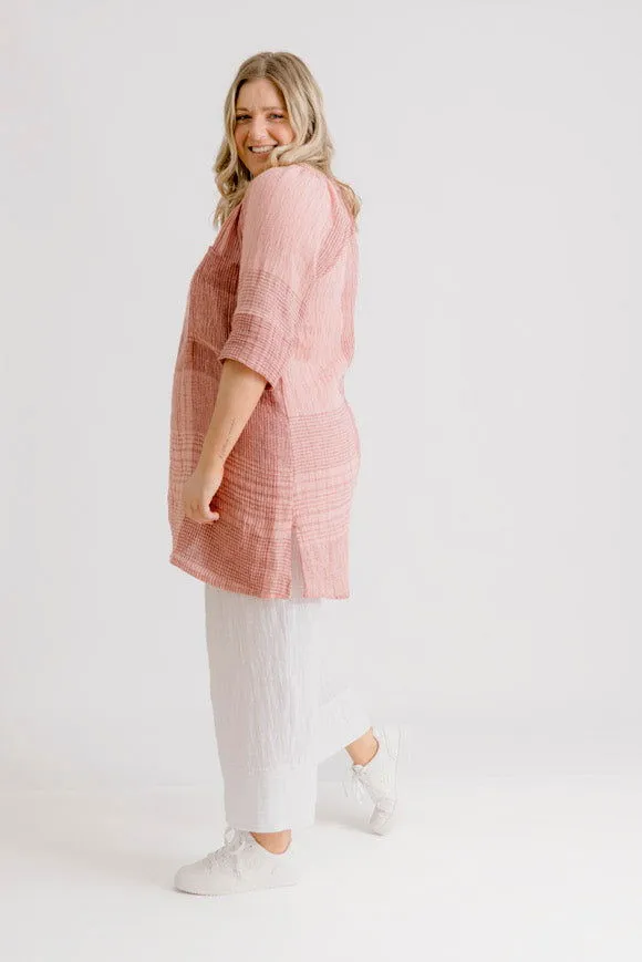 Giselle Tunic Top - Rose Check