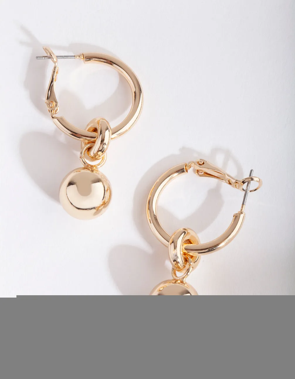 Gold Chunky Ball Hoop Earrings