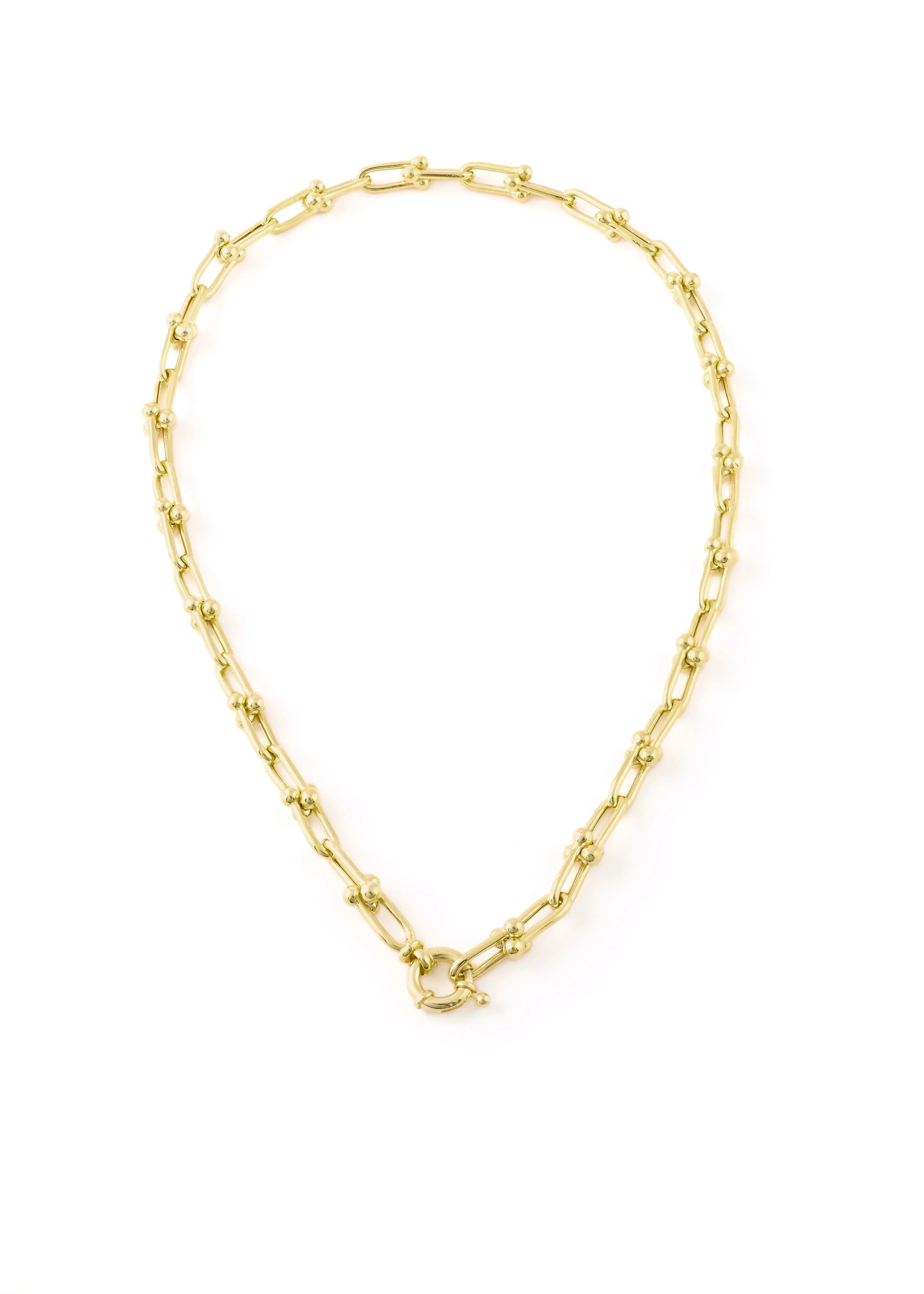 Gold Chunky Round Clasp Chain Necklace