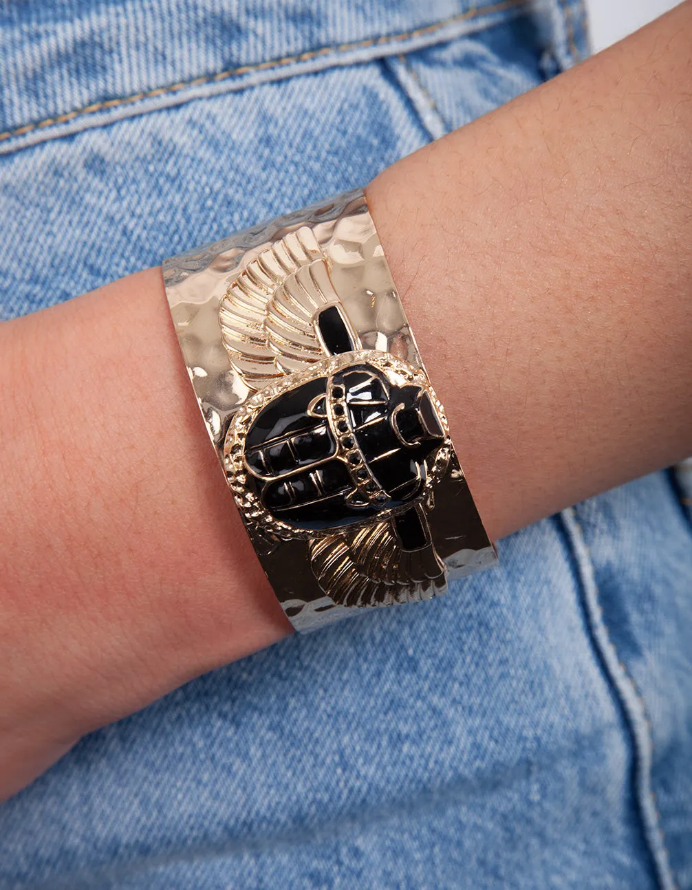 Gold Egyptian Motif Cuff