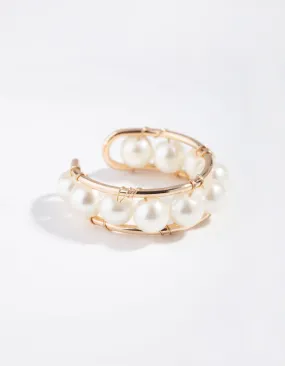 Gold Pearly Band Ring