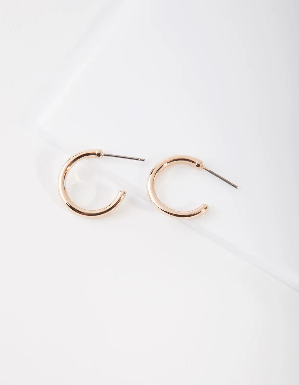 Gold Small Thick Hoop Earrings