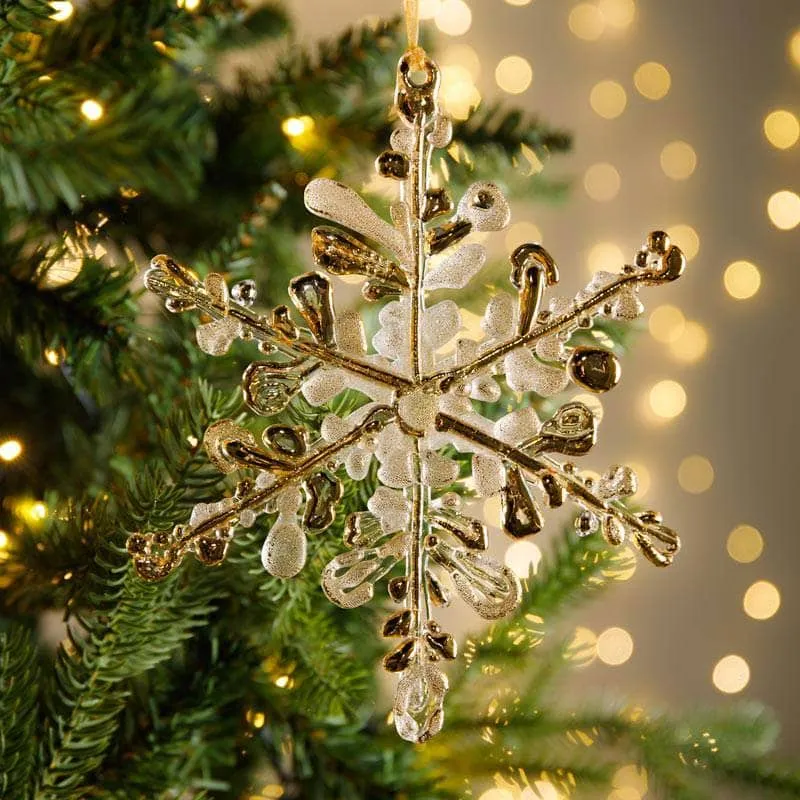 Gold Snowflake Christmas Decoration - 18cm