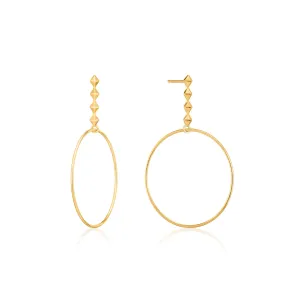 Gold Spike Hoop Earrings