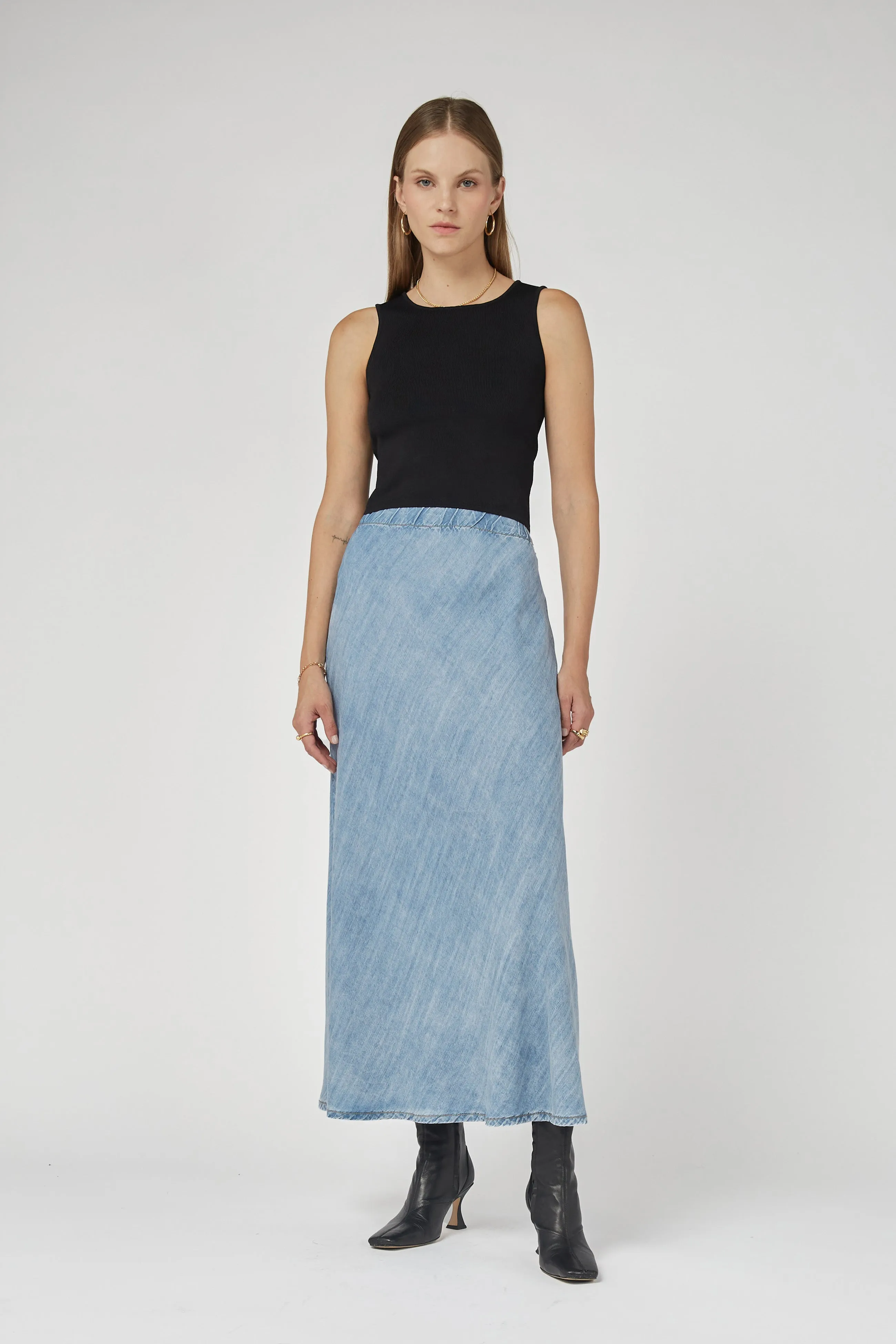 Gonna Tencel Denim Skirt