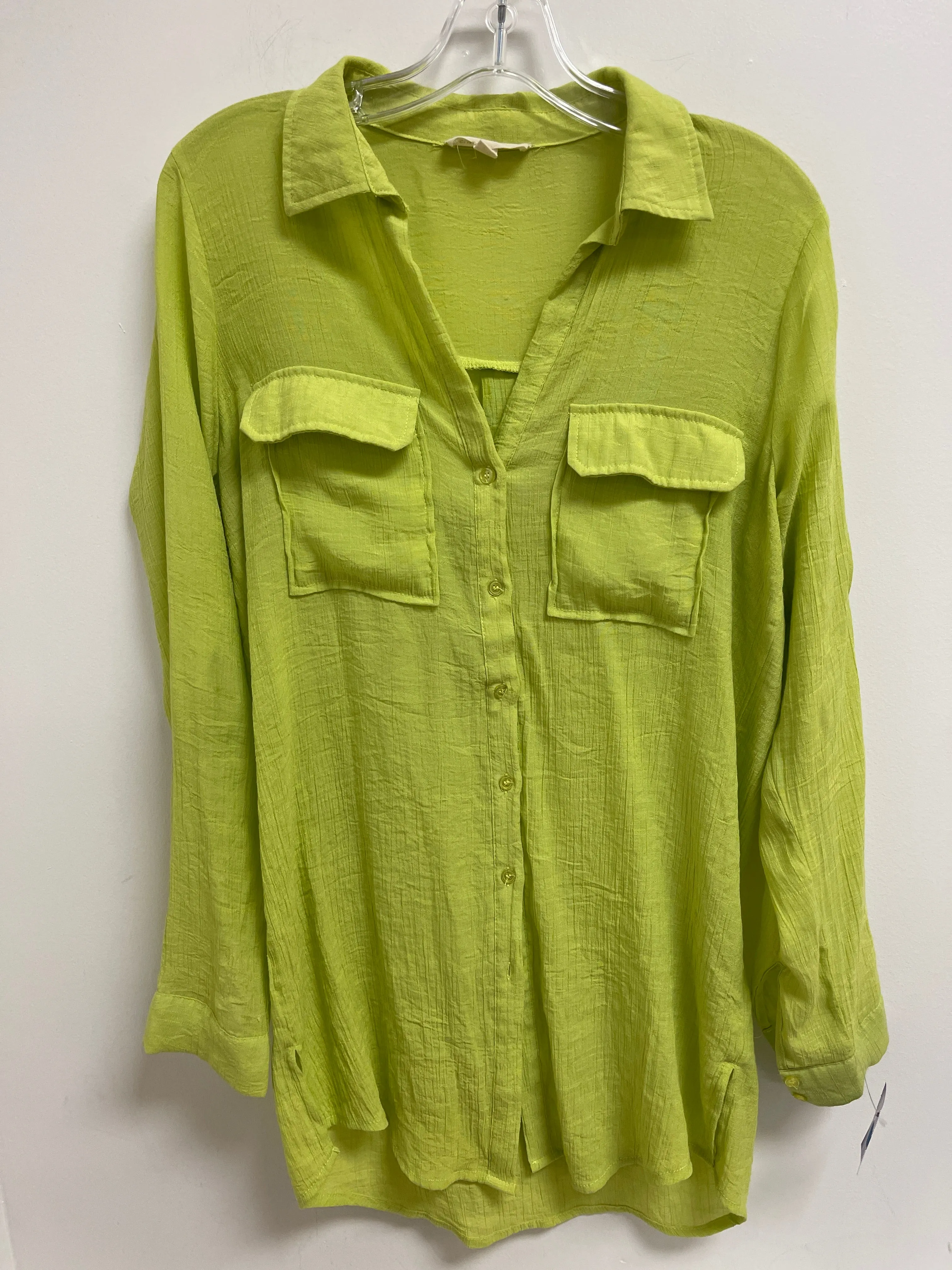 Green Tunic Long Sleeve Clothes Mentor, Size M