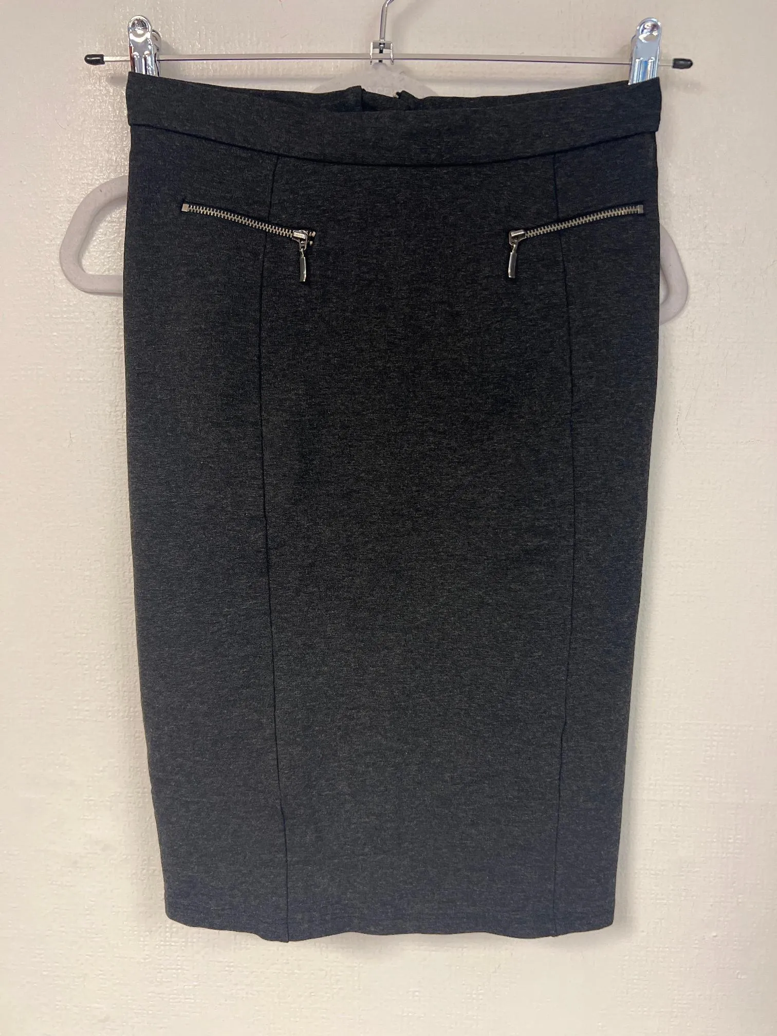 Grey Pencil Skirt, M&S, Size 8