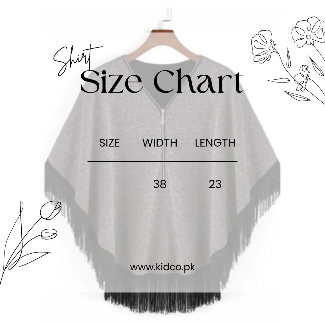 Grey Women Zipper Cape Poncho