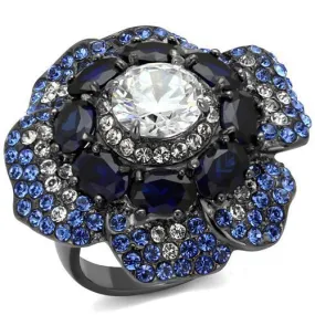 Gun Stainless Steel Ring AAA GRD CZ Clear TK2559 for Women Style Light