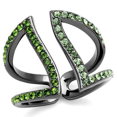 Gun Stainless Steel Ring Top GRD Crystal Multi TK2694 for Women Style Light