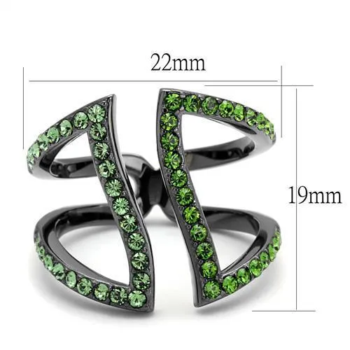 Gun Stainless Steel Ring Top GRD Crystal Multi TK2694 for Women Style Light